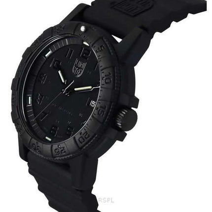 Luminox Leatherback Sea Turtle Cinturino in silicone Quadrante nero Quarzo XS.0321.BO.L 100M Orologio da uomo