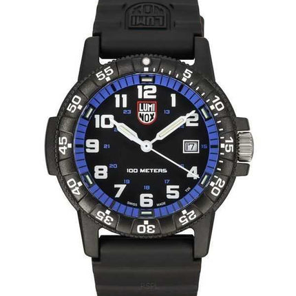 Luminox Leatherback SEA Turtle Giant cinturino in poliuretano quadrante nero e blu orologio da uomo al quarzo svizzero XS.0324 1