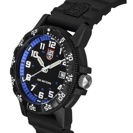 Luminox Leatherback SEA Turtle Giant cinturino in poliuretano quadrante nero e blu orologio da uomo al quarzo svizzero XS.0324 1