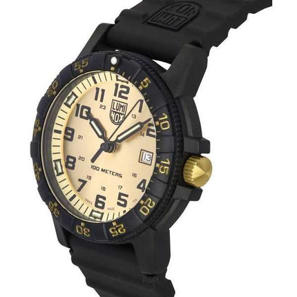 Orologio da uomo Luminox Sea Turtle gigante con cinturino in plastica quadrante dorato al quarzo svizzero XS.0325.GP 100M