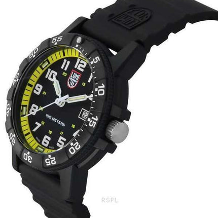 Luminox Leatherback Sea Turtle Giant Cinturino in poliuretano Quadrante nero Quarzo XS.0325 100M Orologio da uomo