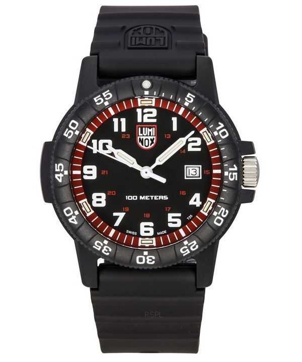 Orologio da uomo Luminox SEA Turtle Giant cinturino in plastica quadrante nero al quarzo svizzero XS.0335 100M