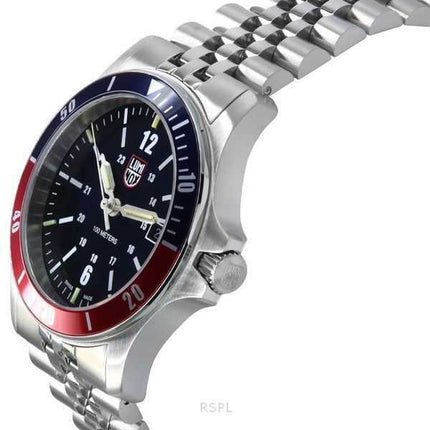 Orologio da uomo Luminox Sport Timer in acciaio inossidabile con quadrante blu al quarzo XS.0914 100M