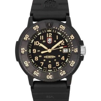 Luminox Original Navy Seal EVO cinturino in gomma quadrante nero orologio da uomo al quarzo subacqueo XS.3001.EVO.OR 200M