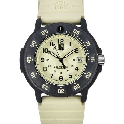Luminox Original Navy Seal EVO cinturino in gomma quadrante beige orologio da uomo al quarzo subacqueo XS.3010.EVO.S 200M