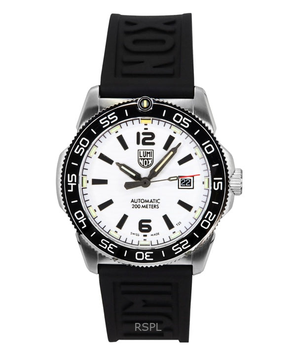 Orologio da uomo Luminox Pacific Diver Midnight Mariner con cinturino in gomma e quadrante bianco, automatico XS.3101.H 200M