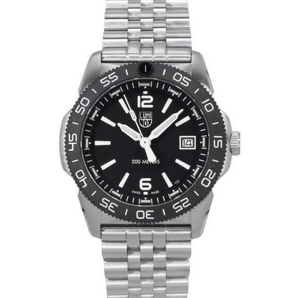Orologio da uomo Luminox Pacific Diver Ripple in acciaio inossidabile con quadrante nero al quarzo XS.3122M.1 200M
