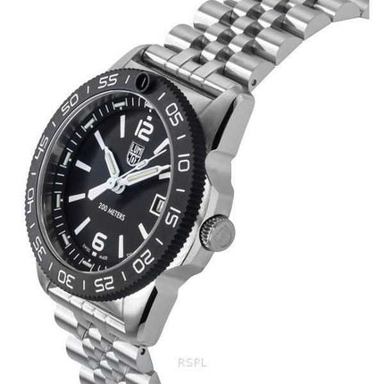 Orologio da uomo Luminox Pacific Diver Ripple in acciaio inossidabile con quadrante nero al quarzo XS.3122M.1 200M