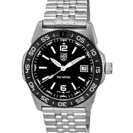 Orologio da uomo Luminox Pacific Diver Ripple in acciaio inossidabile quadrante nero svizzero al quarzo Diver XS.3122M 200M