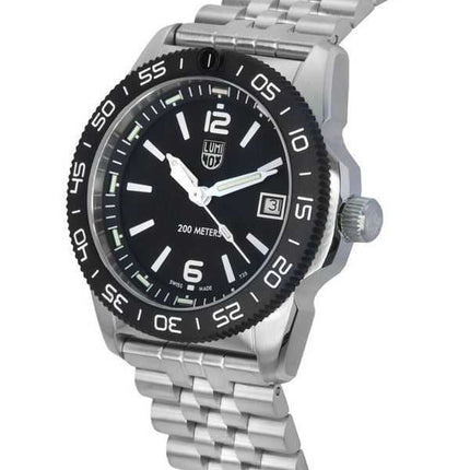 Orologio da uomo Luminox Pacific Diver Ripple in acciaio inossidabile quadrante nero svizzero al quarzo Diver XS.3122M 200M