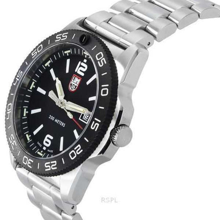 Orologio da uomo Luminox Pacific Diver in acciaio inossidabile con quadrante nero al quarzo XS.3122 200M