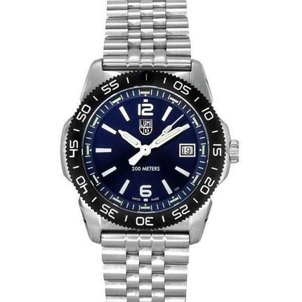 Luminox Pacific Diver Ripple in acciaio inossidabile quadrante blu al quarzo XS.3123M.SET 200M Orologio da uomo con cinturino ex