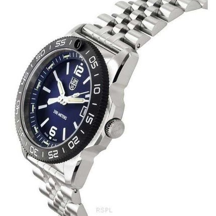 Luminox Pacific Diver Ripple in acciaio inossidabile quadrante blu al quarzo XS.3123M.SET 200M Orologio da uomo con cinturino ex