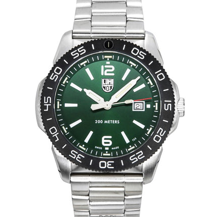 Orologio da uomo Luminox Pacific Diver in acciaio inossidabile con quadrante verde al quarzo XS.3137 200M