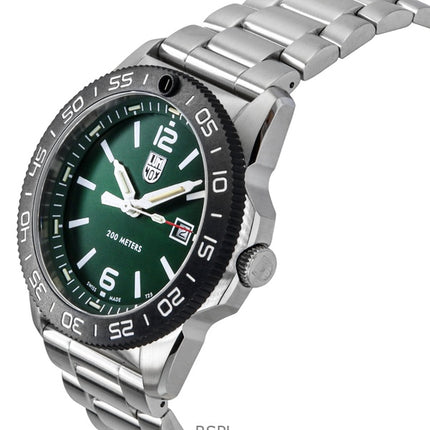 Orologio da uomo Luminox Pacific Diver in acciaio inossidabile con quadrante verde al quarzo XS.3137 200M