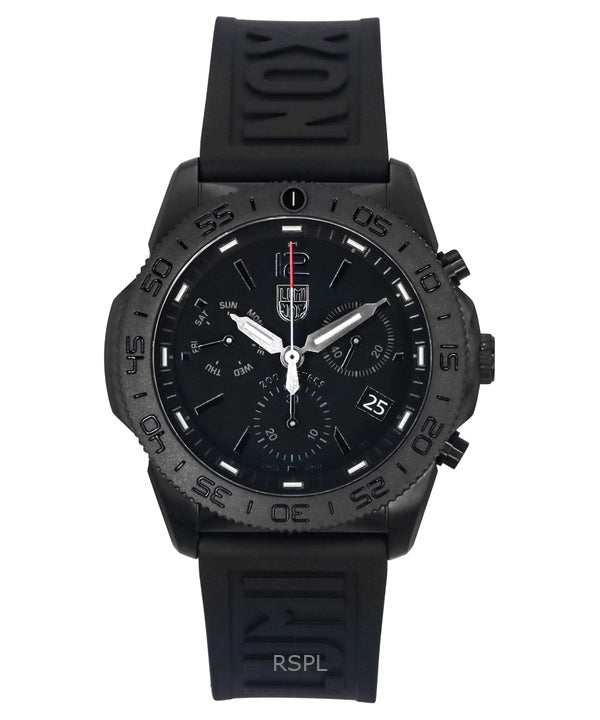 Orologio da uomo Luminox Pacific Diver Cronografo Cinturino in gomma Quadrante nero Quarzo XS.3141.BO.1.SET 200M
