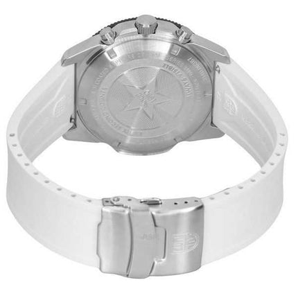 Orologio da uomo Luminox Pacific Diver Cronografo cinturino in caucciù bianco quadrante nero Swiss Quartz Diver XS.3141 200M
