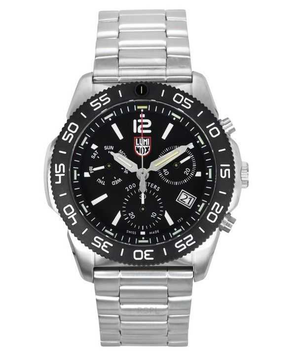 Luminox Pacific Diver Cronografo Acciaio Inox Quadrante Nero Quarzo XS.3142 200M Orologio da Uomo