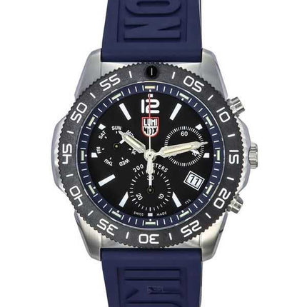 Orologio da uomo Luminox Pacific Diver Chronograph Navy cinturino in caucciù quadrante nero svizzero al quarzo Diver XS.3143 200