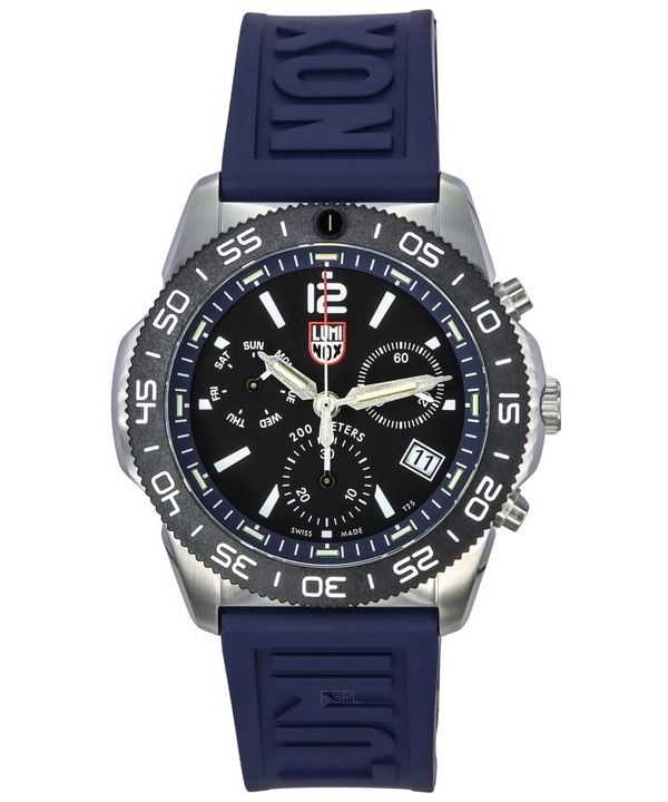 Orologio da uomo Luminox Pacific Diver Chronograph Navy cinturino in caucciù quadrante nero svizzero al quarzo Diver XS.3143 200