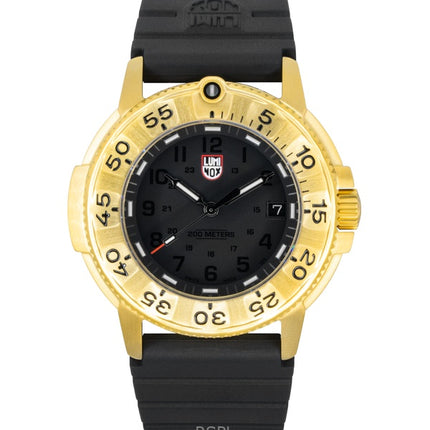 Orologio da uomo Luminox Navy Seal Foundation con cinturino in gomma e quadrante nero, al quarzo, subacqueo XS.3221.NSF 200M