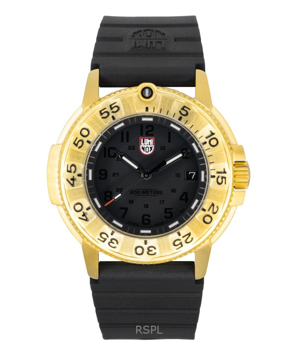 Orologio da uomo Luminox Navy Seal Foundation con cinturino in gomma e quadrante nero, al quarzo, subacqueo XS.3221.NSF 200M