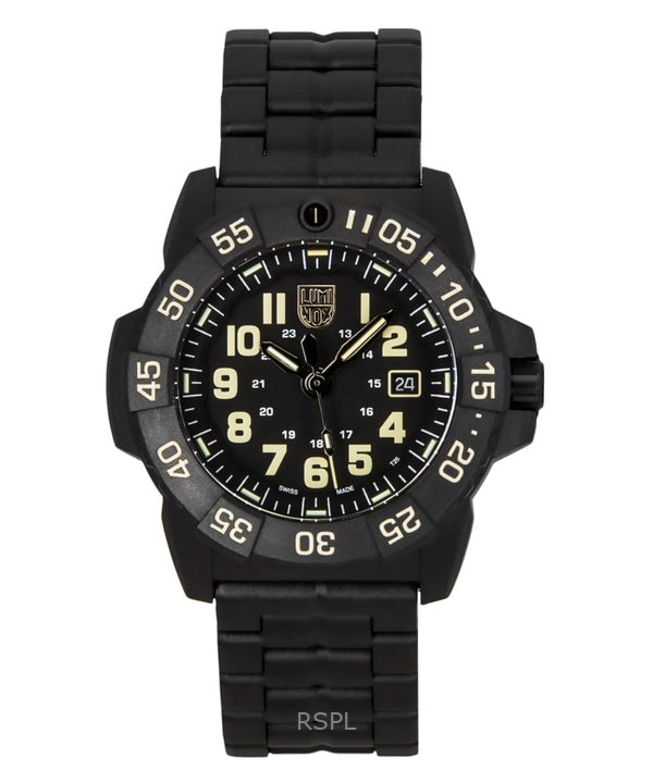 Luminox Navy SEAL 3500 Military Orologio da uomo subacqueo al quarzo con quadrante nero in acciaio inossidabile XS.3510 200M