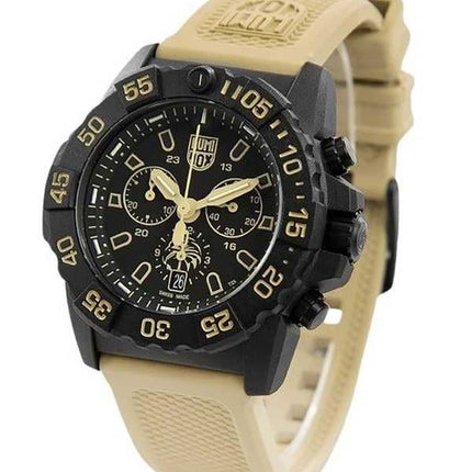 Luminox Navy Seal Foundation Cronografo quadrante nero al quarzo Diver&#39;s XS.3590.NSF.SET 200M Orologio da uomo con cinturino