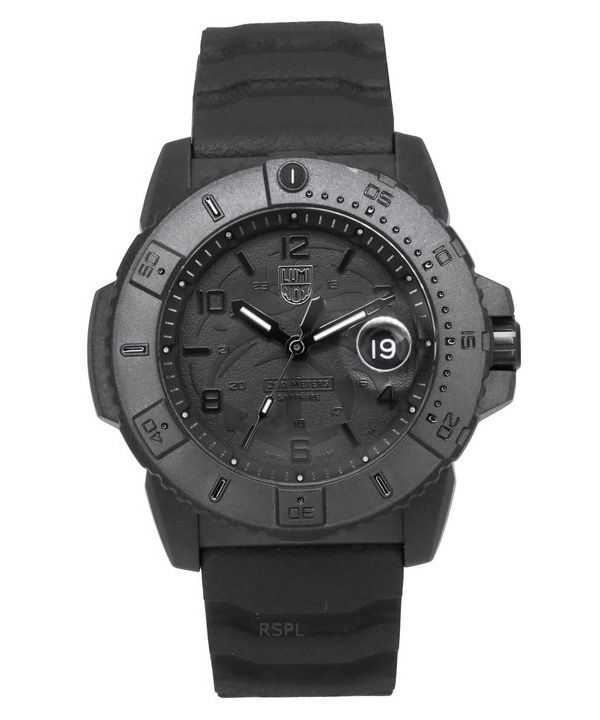 Luminox Navy Seal Foundation Cinturino in gomma Quadrante nero Quarzo Diver&#39;s XS.3601.BO.NSF 200M Orologio da uomo