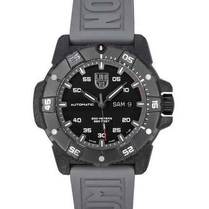 Orologio da uomo Luminox Master Carbon SEAL cinturino in caucciù grigio quadrante nero Swiss Automatic Diver&#39;s XS.3862 200M