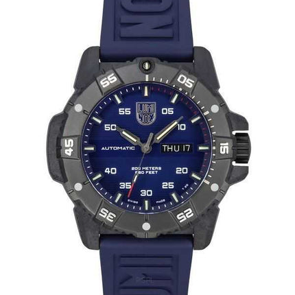 Orologio da uomo Luminox Master Carbon SEAL cinturino in caucciù quadrante blu svizzero automatico Diver XS.3863 200M