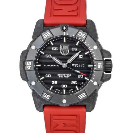 Orologio da uomo Luminox Master Carbon Seal cinturino in caucciù quadrante nero automatico svizzero Diver XS.3875 200M
