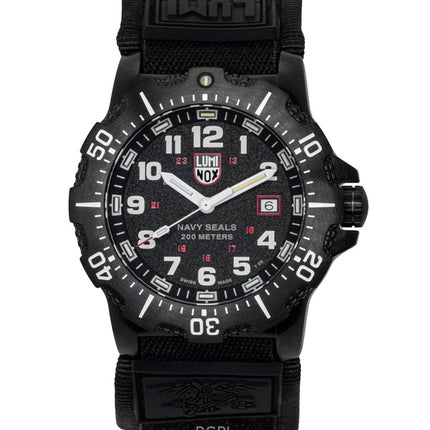 Luminox Navy Seal Military Cinturino in gomma Quadrante nero Quarzo Diver&#39;s XS.4231.SET 200M Orologio da uomo con set regalo