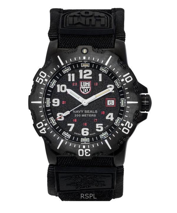 Luminox Navy Seal Military Cinturino in gomma Quadrante nero Quarzo Diver&#39;s XS.4231.SET 200M Orologio da uomo con set regalo