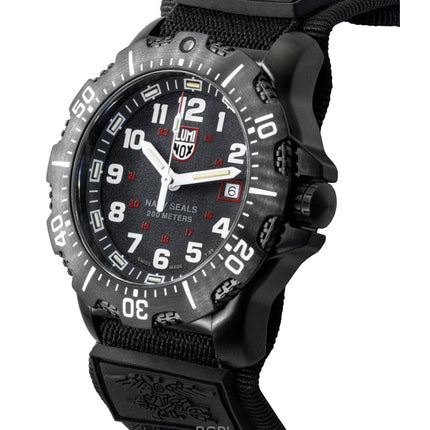 Luminox Navy Seal Military Cinturino in gomma Quadrante nero Quarzo Diver&#39;s XS.4231.SET 200M Orologio da uomo con set regalo