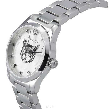 Orologio da donna Gucci G-Timeless in acciaio inossidabile con quadrante argentato al quarzo YA126595