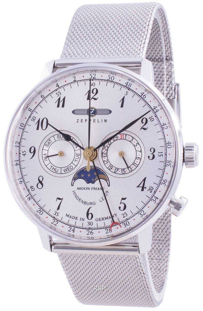 Orologio da uomo Zeppelin Hindenburg Z7036M1 al quarzo con fasi lunari