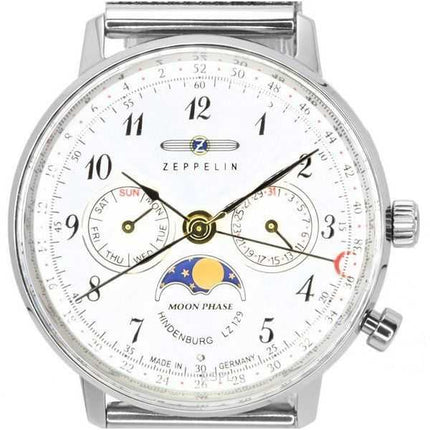 Orologio da donna Zeppelin LZ129 Hindenburg Moonphase quadrante argento quarzo 7037M1