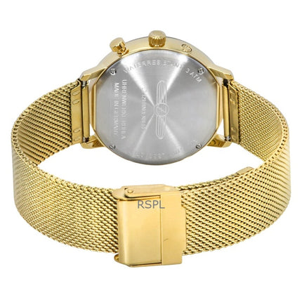 Zeppelin LZ 129 Hindenburg Moon Phase Oro Acciaio inossidabile Quadrante blu Quarzo 7039M2 Orologio da uomo
