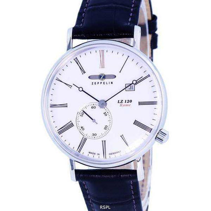 Zeppelin LZ120 Roma cinturino in pelle quadrante bianco automatico 7134-1 71341 orologio da uomo