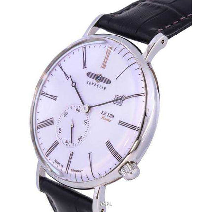 Zeppelin LZ120 Roma cinturino in pelle quadrante bianco automatico 7134-1 71341 orologio da uomo