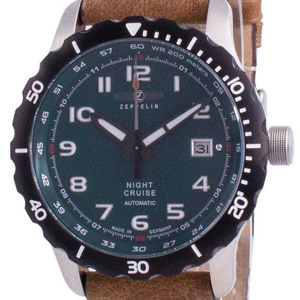 Zeppelin Night Cruise quadrante verde automatico 7264-3 72643 200M orologio da uomo