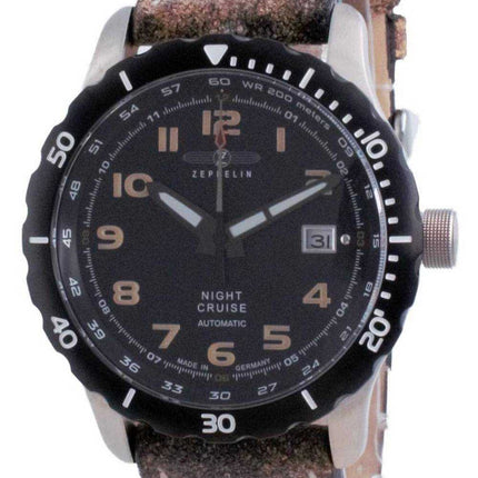 Orologio da uomo Zeppelin Night Cruise quadrante nero automatico 7264-5 72645 200M