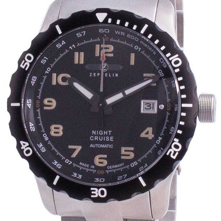 Orologio da uomo Zeppelin Night Cruise con quadrante nero automatico 7264M-5 7264M5 200M