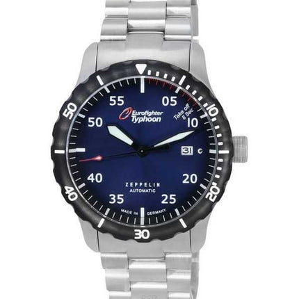 Zeppelin Eurofighter Typhoon Orologio da uomo 7268M3set 200M con quadrante blu automatico Diver's con cinturino extra
