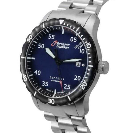 Zeppelin Eurofighter Typhoon Orologio da uomo 7268M3set 200M con quadrante blu automatico Diver's con cinturino extra