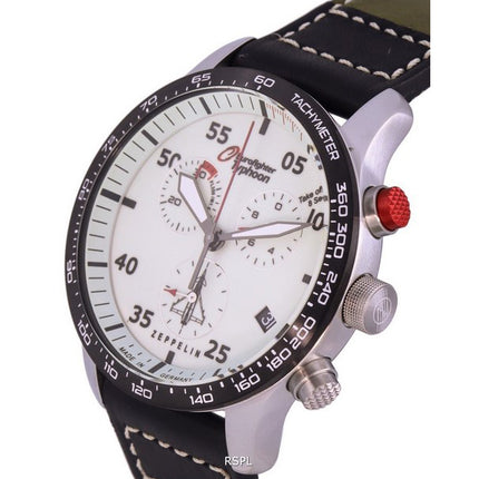 Orologio da uomo Zeppelin Eurofighter cronografo cinturino in pelle quadrante beige al quarzo 7298-5 72985 100M orologio da uomo