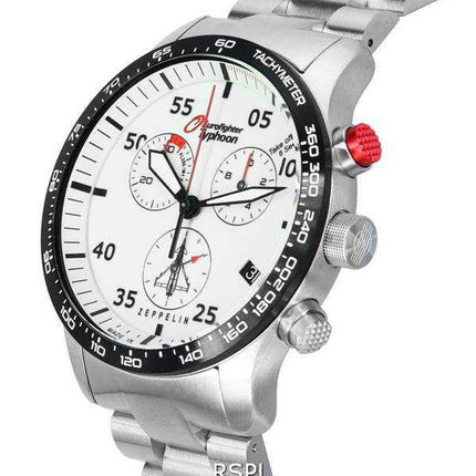 Zeppelin Eurofighter Typhoon cronografo quadrante luminoso beige quarzo 7298M-5 7298M5 100M orologio da uomo