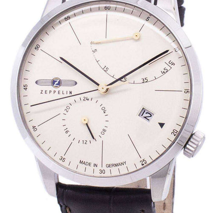 Orologio da uomo automatico 7366-5 73665 della serie Zeppelin Flatline Power Reserve realizzato in Germania