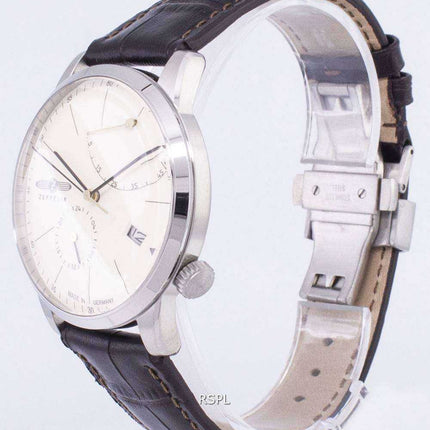 Orologio da uomo automatico 7366-5 73665 della serie Zeppelin Flatline Power Reserve realizzato in Germania
